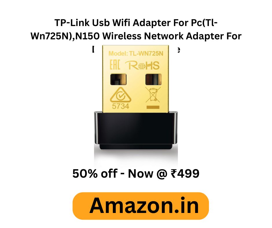 TP-Link Usb Wifi Adapter For Pc(Tl-Wn725N),N150 Wireless Network Adapter For Desktop-Nano Size