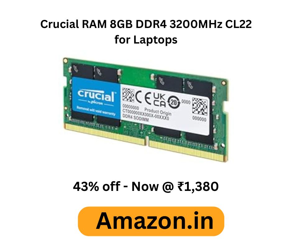 Crucial RAM 8GB DDR4 3200MHz CL22